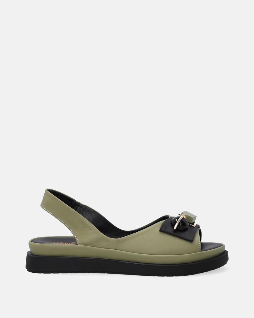 Green Women's Sandals with Decoration Green Women's Sandals with Decoration 38