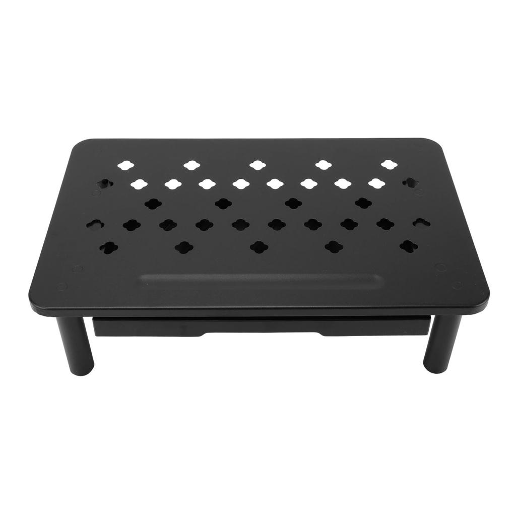 Desktop Computer Riser Stand with Drawer Vented 3 Height Metal Printer Laptop Stand Computer Storage Shelf 20KG Bearing