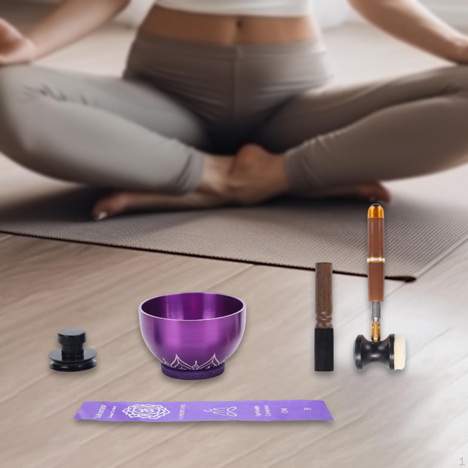 

Набор поющих чаш Медитационный гонг Инструмент Креативный Расслабляющий Декор Ручная работа с молотком Орнамент для B5