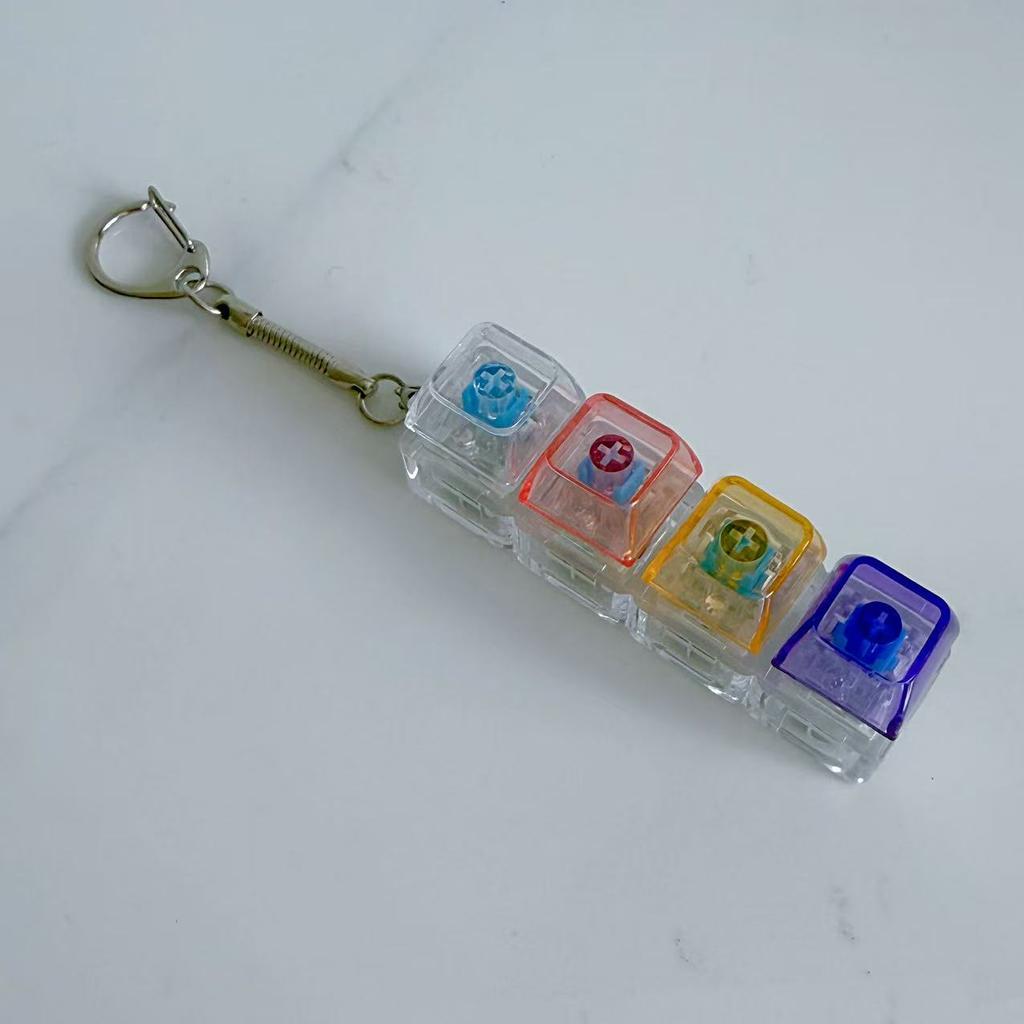 Popular Pc Fully Transparent Material 4-Button Decompression Test Shaft Press Sound Crisp Transparent Cap Pinch Toy Buckle