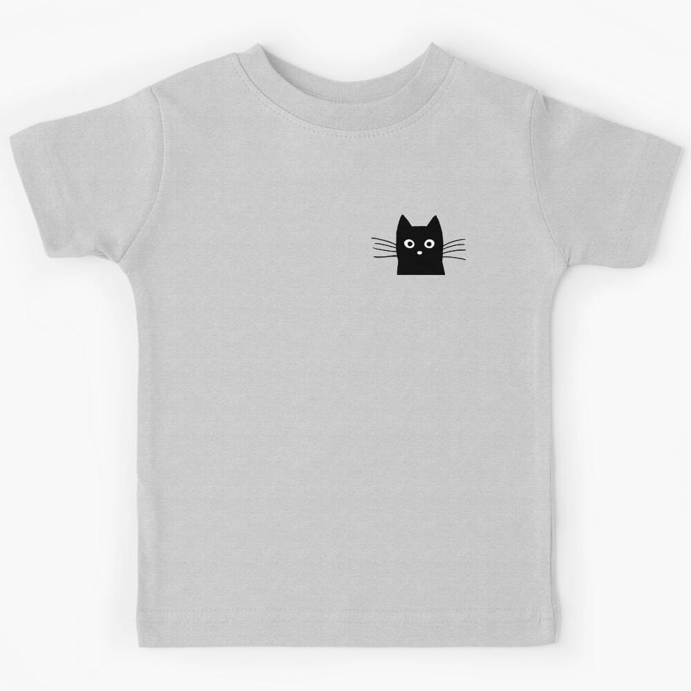 Black Cat Face Kids T-Shirt 100