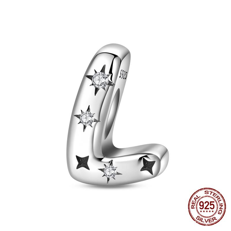 Original Charms Copper Fashion 26 Letters A-Z Charms Beads Fits 3Mm Original Bracelet For Women Diy Jewelry Gifts New In