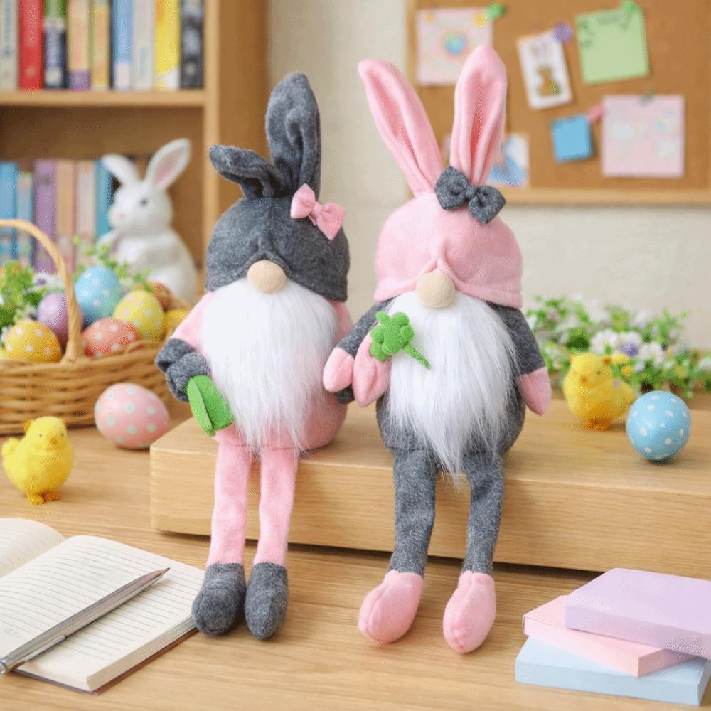 Cartoon Easter Rabbit Ornaments Cute Plush Gnome Dolls Easter Gnome Decorations Gifts