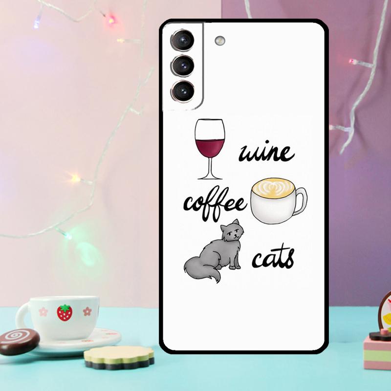Coffee Wine Cup Phone Case For Samsung Galaxy S25 Ultra S20 S21 S22 S23 S24 Plus S9 S10 S24 FE S25 FE Cover