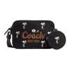X Peanuts Collaboration Removable Adjustable Shoulder Strap Snoopy Print Canvas And Twill Camera Bag Women Shoulder Bag Black CBI82-LHBLC