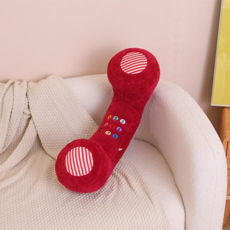 Plush Phone Throw Pillow Funny Telephone Doll Toy Sleep Pillow Christmas Decors for Bedroom Sofa Birthday Gift for Kid