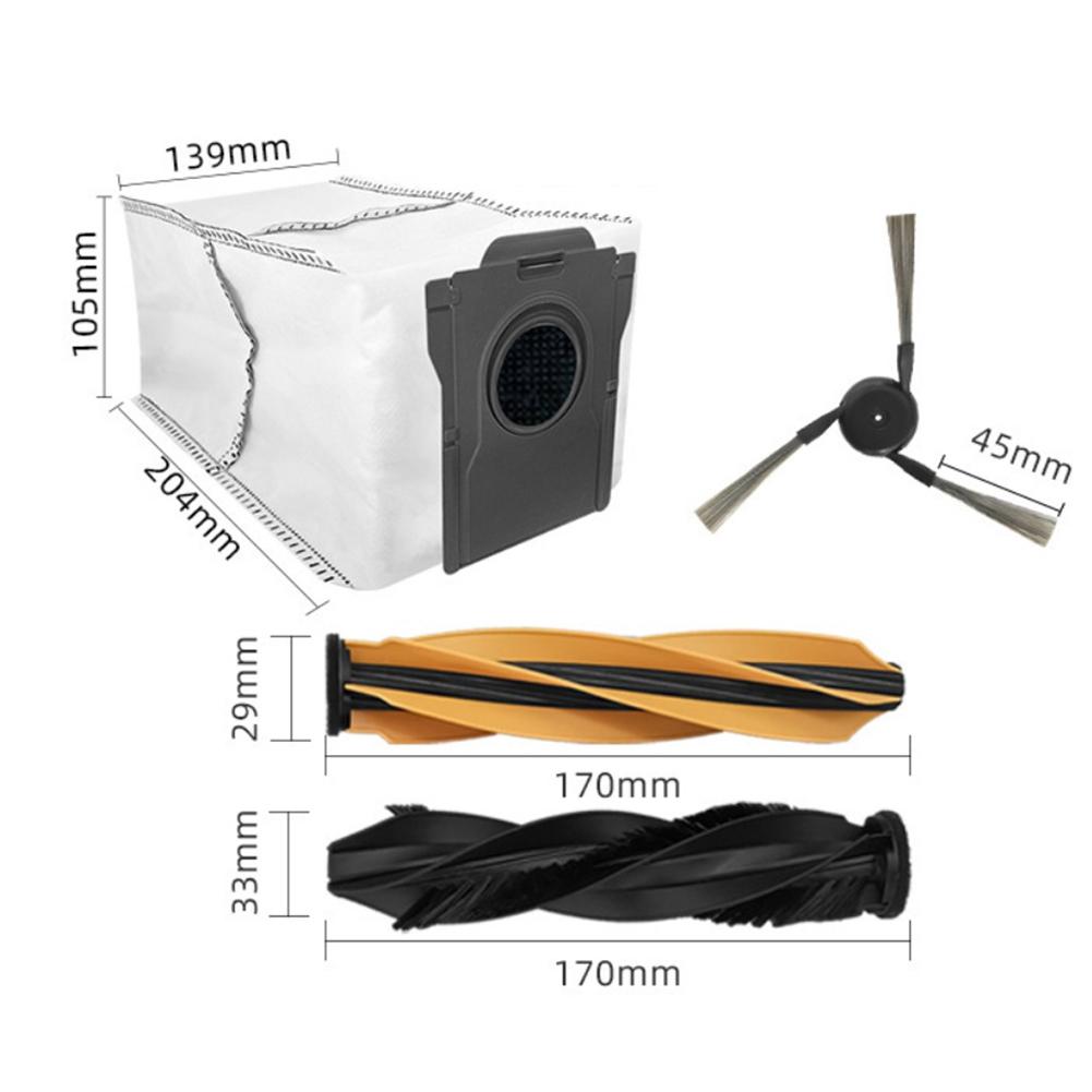 Staubsauger Zubehörset einschließlich Hauptbürsten, Staubbeutel Seitenbürsten für MOVA Z60 Ultra Walze Kompletter Saugroboter