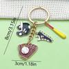 Creative Sports Keychain: PVC Rubber Football, Tennis, Basketball, Rugby Pendant - Small Gift
