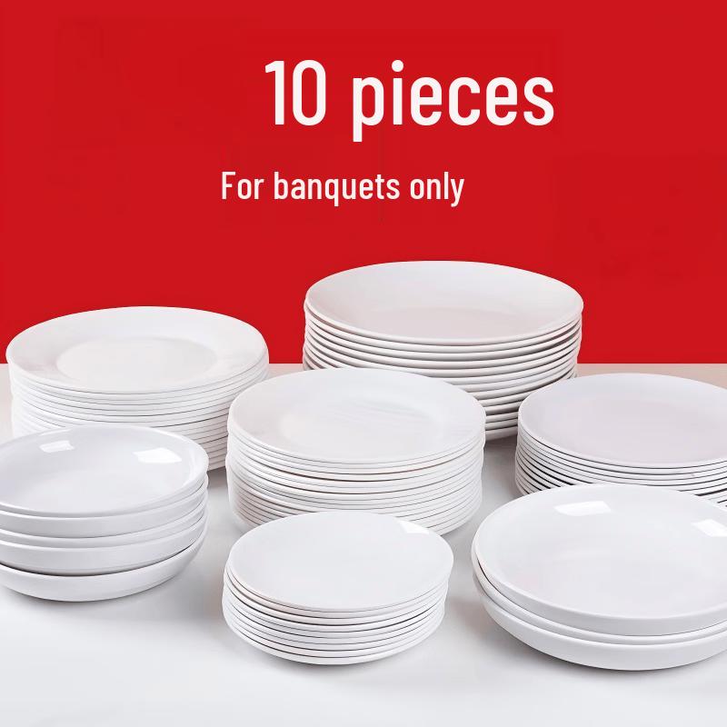 Di Rui En Melamine Round Dinner Plates (10-Pack)