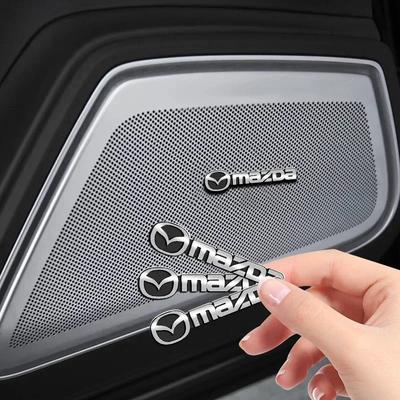 Für Mazda 4 Stück Auto Audio Dekoration 3D Aluminium Abzeichen Emblem Aufkleber für Mazda 3 CX3 CX4 CX5 CX7 CX8 CX9 CX30 RX7 Atenza Axela Acc