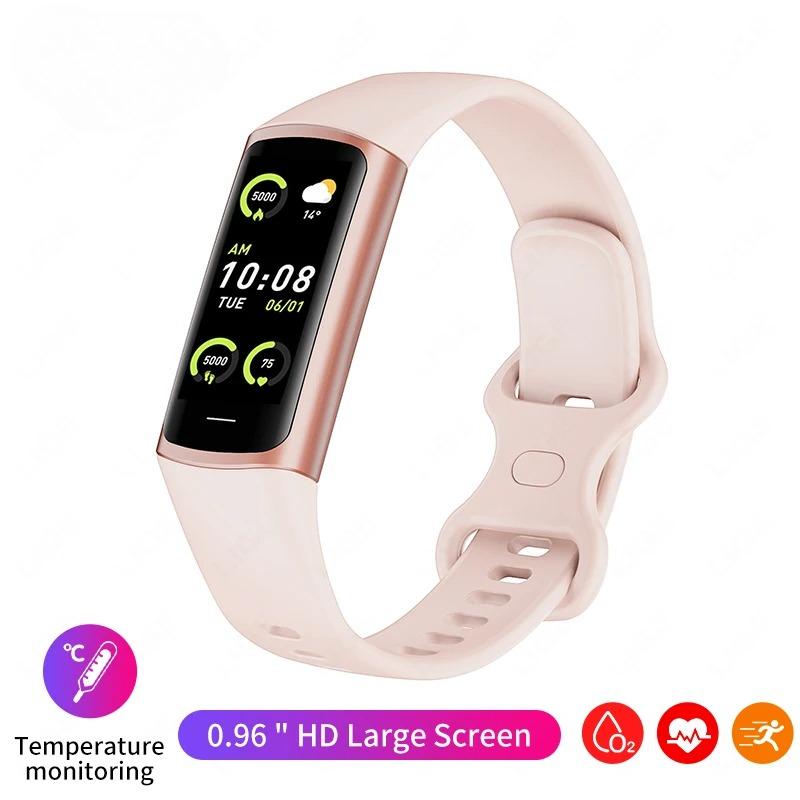 New Fashion Smartwatch Women Men Blood Oxygen Temperature Monitoring Bracelet Waterproof Sports Smart Watch Ladies Gift