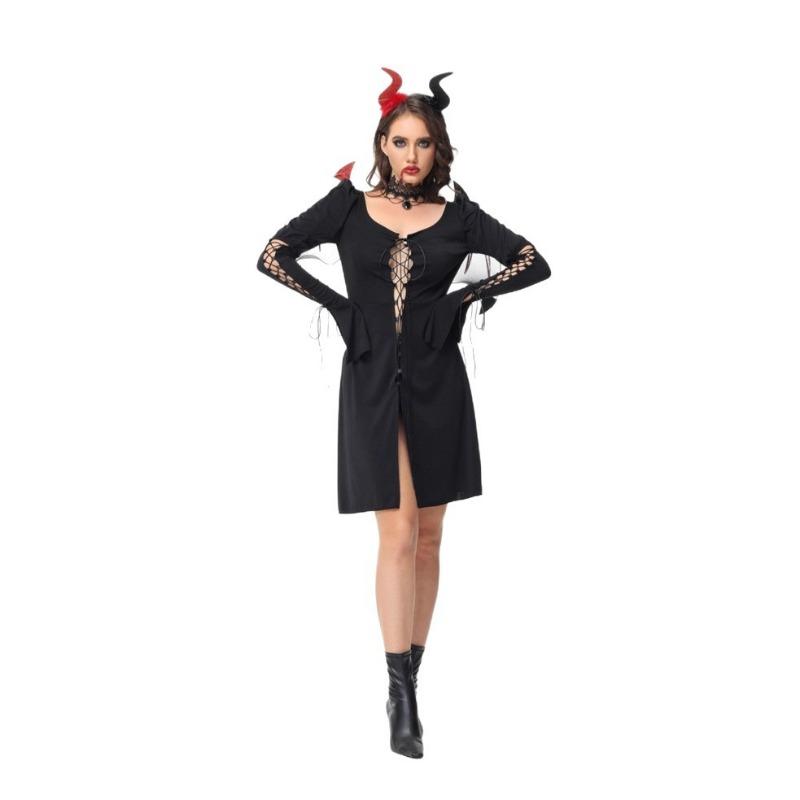 New Halloween Demon Witch Black Angel Bat Vampire Masquerade Costume