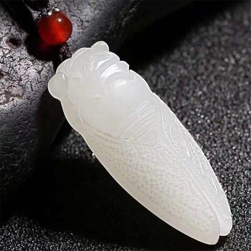 

Afghan Jade Cicada Unisex White Jade Pendant