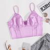 Satin Tank Top Solid Halter Crop Tops Women Summer Adjustable Shoulder Strap Camis Backless Camisole Casual Tube Female Sleeveless Cropped Vest