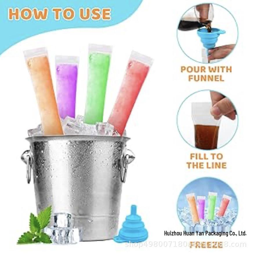 

DIY Ice Pop and Snow Cone Bags - 20 pcs Thickened PE Packaging 55x280mm single ice pop bag