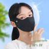 Sunscreen 3D Breathable Women's Face Mask: Summer UV Protection with Sunshade & Eye Corner Coverage, Ice Silk for Outdoors