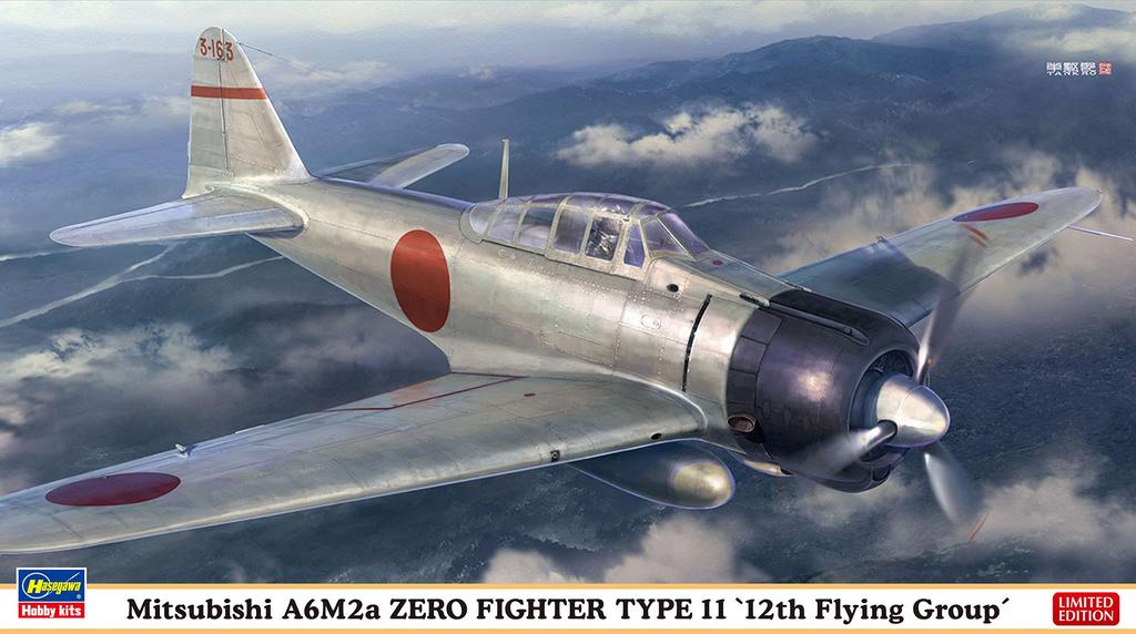Hasegawa Imperial Japanese Navy Mitsubishi A6M2a Zero Fighter Type 12th Air Group Plastic Model Kit 07489 1/48 11,