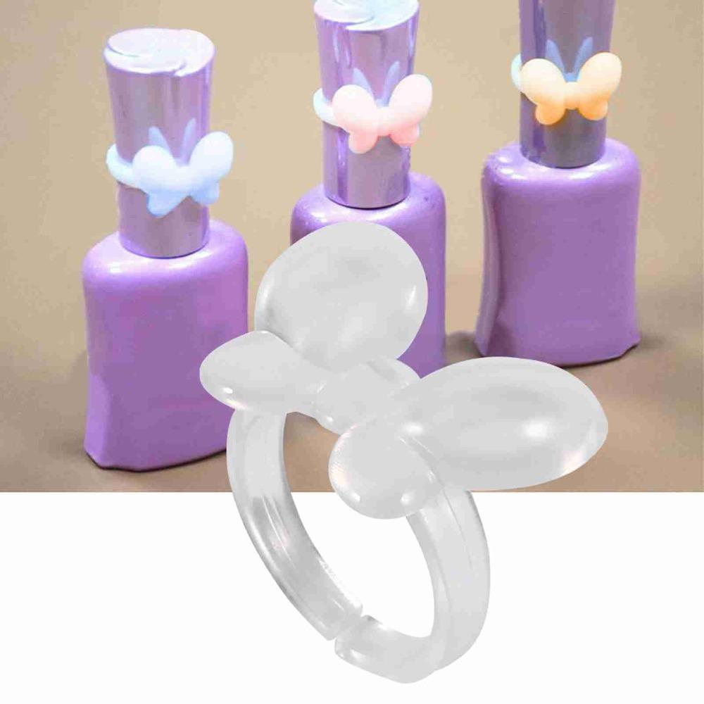 

50pcs Butterfly Gel Color Showing Ring Transparent Nail Display Ring For DIY Enthusiast