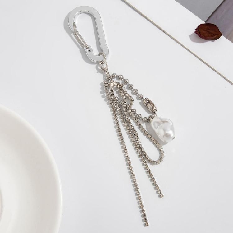 Baroque Pearls Inspired Key Ring With Quick Release Alloy Hook Decorative Bag Charm Travel Companion