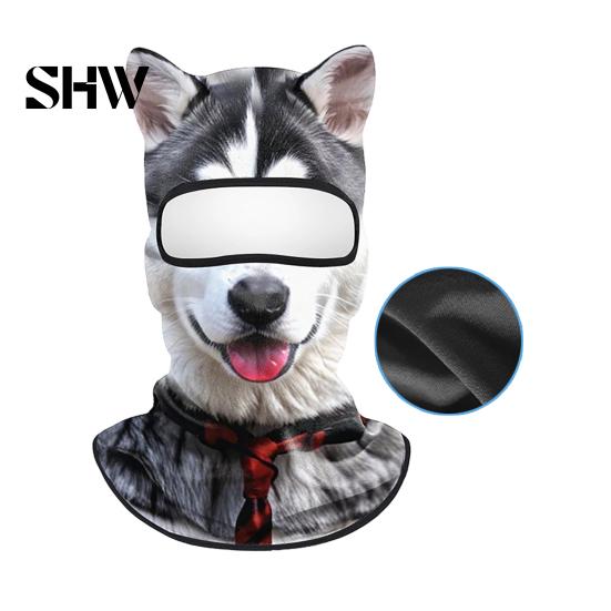 Cycling Face Mask 3D Animal with Ears, Breathable Ice Silk Balaclava for Moisture Wicking Spring Summer, Quick Drying UV Protection Full Cover