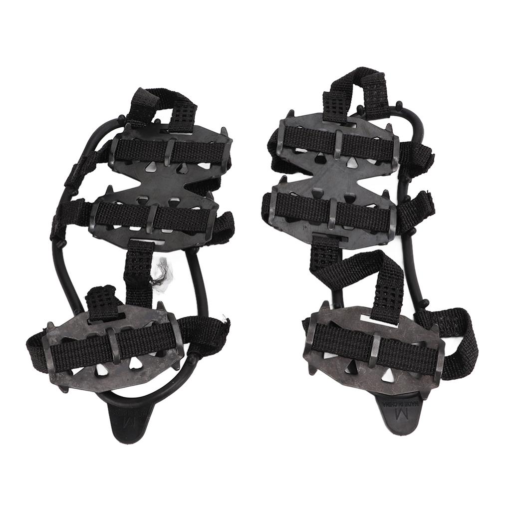 1 Pair 24 Teeth Climbing Crampons Stainless Steel Antiskid Outdoor Snow Ice Shoe Covers