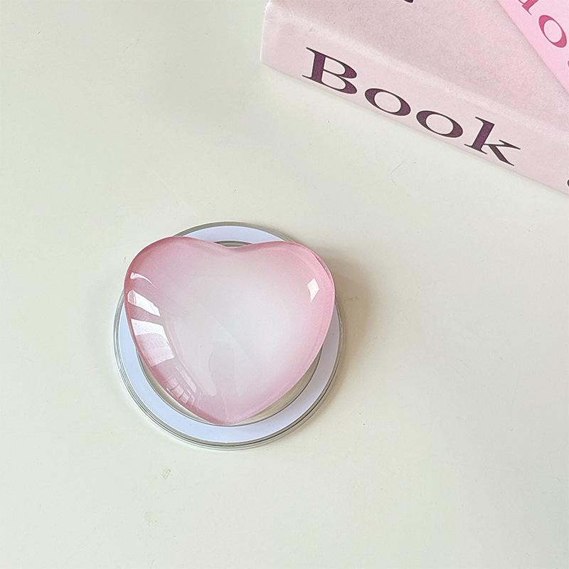 Glass Love Mobile Phone Airbag Bracket Pasted Magnetic Telescopic Desktop Watching Drama Tracking Support Ring Creative Pattern