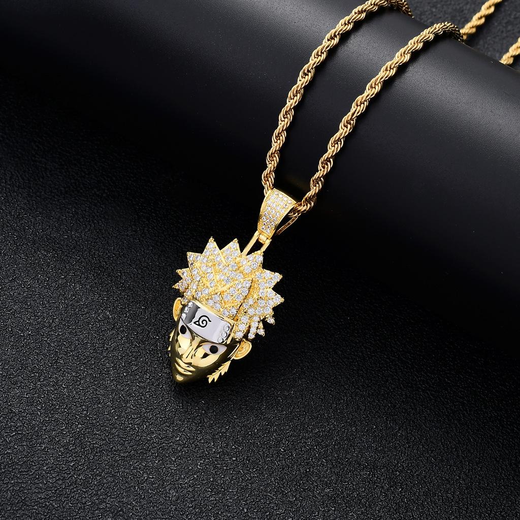 New European and American Hip Hop Micro Inlaid Zircon Pendant Movie Peripheral Hokage Naruto Pendant