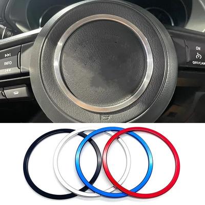 Bil Ratt Mittlogotyp Cirkel Ring Skydd Klistermärke För Mazda 3 6 CX3 CX-3 CX-5 CX5 CX8 CX 9 Axela 2017- Tillbehör