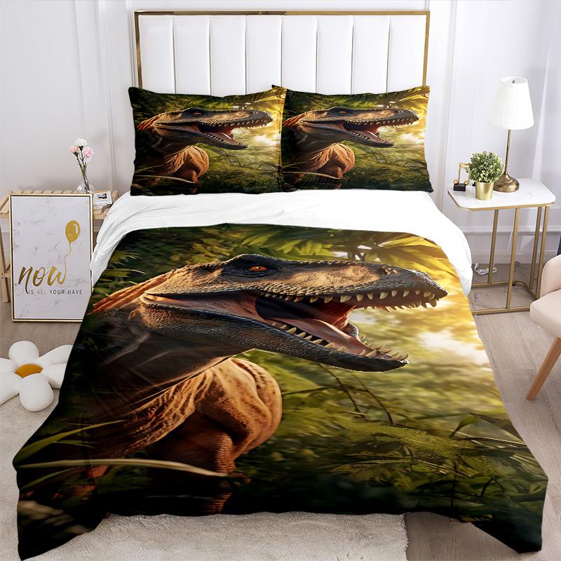 3pcs Dinosaur, Prehistoric Duvet Cover Set, Soft Comfortable Duvet Cover,Guest Room (1*Duvet Cover + 2*Pillowcase, Without Core) Yy251104102