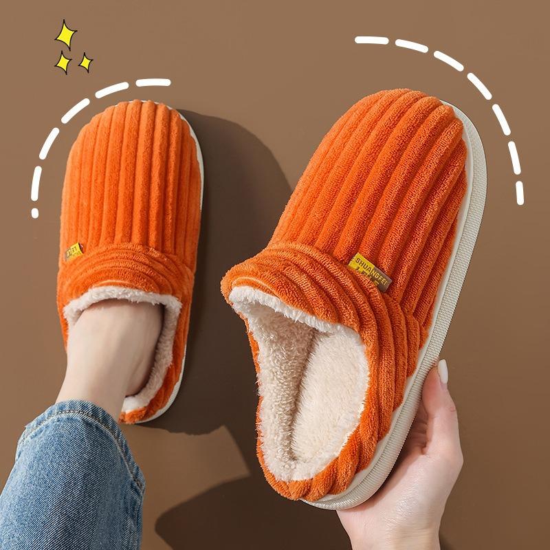 Cotton Slippers, Indoor Household Warm Home Slippers for Women Fleece Thick-soled Anti-slip Slippers