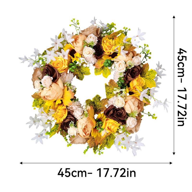 New Autumn Harvest Festival Wreath for Door or Wall - Thanksgiving Floral Home Decoration