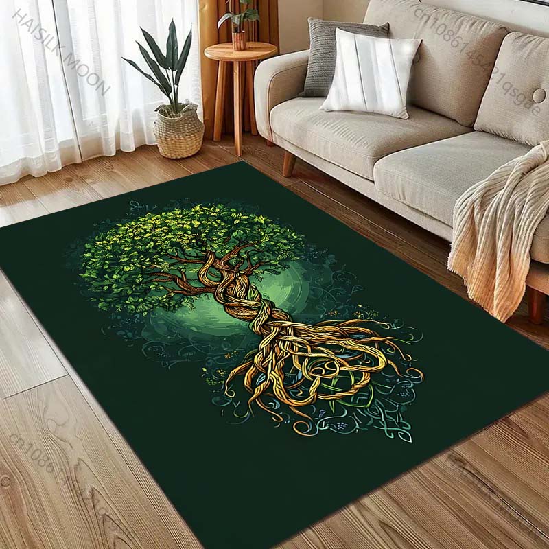Nordic Totem Tree of Life Print for Carpet Living Room Bedroom Bedside Floor Mat Home Decor Sofa Room Area Rug Large Size