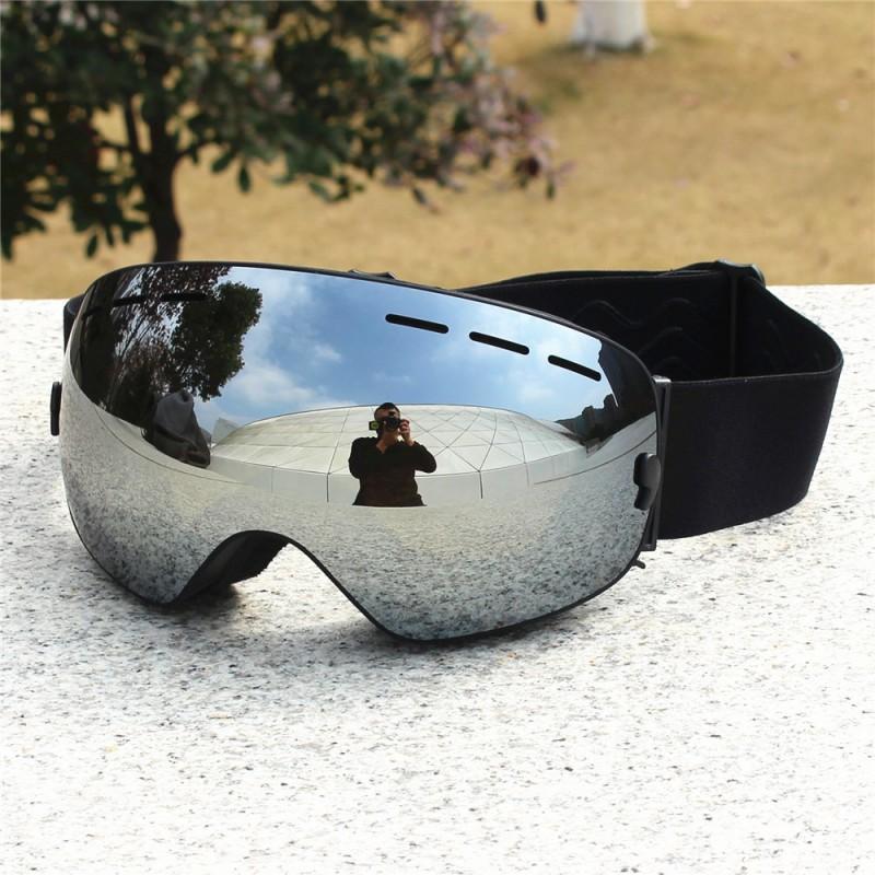Double-Layer Anti-Fog Ski Goggles With Prescription Lens Slot Adults Windproof UV-Protective Fog-Resistant Snow Sports