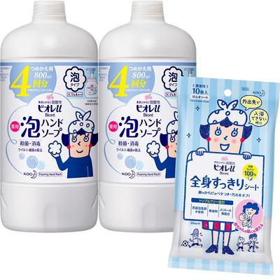 Biore U Foaming Hand Soap Refill Mild Citrus Scent 800ml X 2 Biore U Full Body Refreshing Sheets 10 Sheets