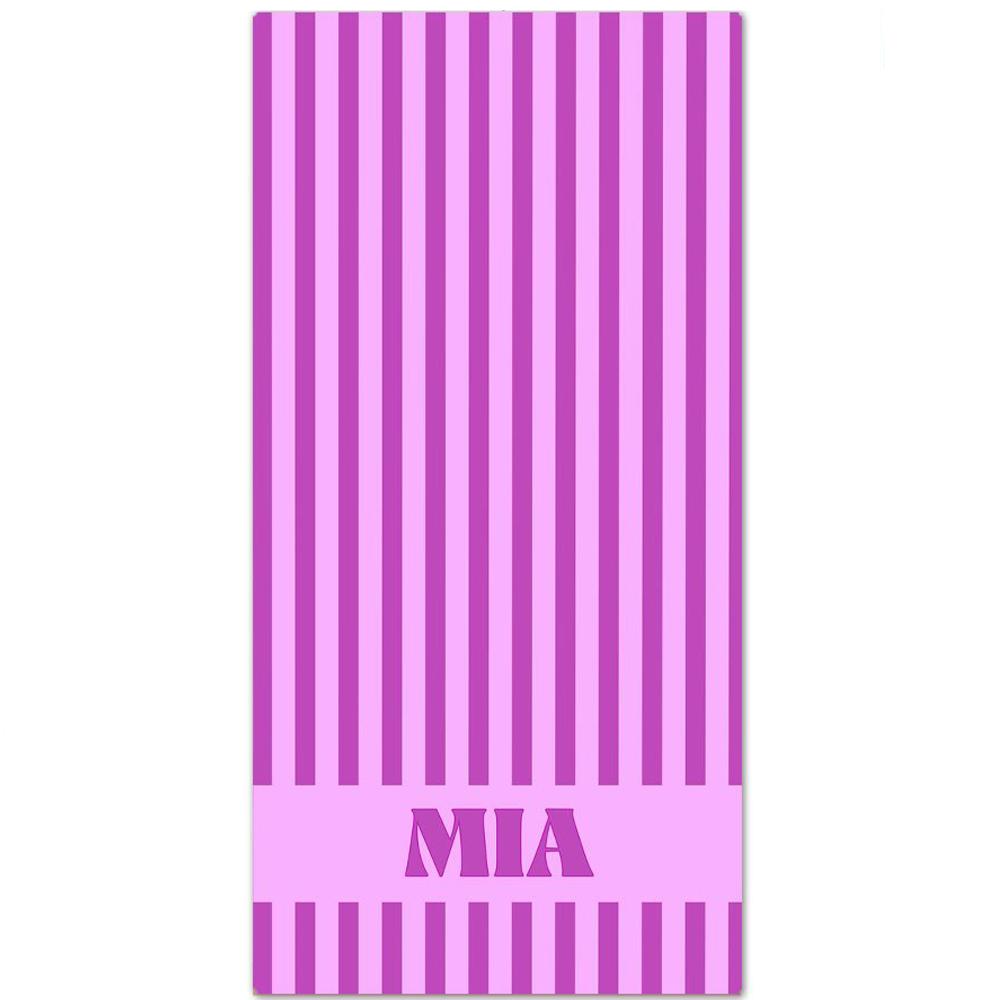 Personalized Striped Beach Towel Custom Name/Logo Oversized Microfiber Towel Summer Party Gift for Beach Swimming Bath Sports
