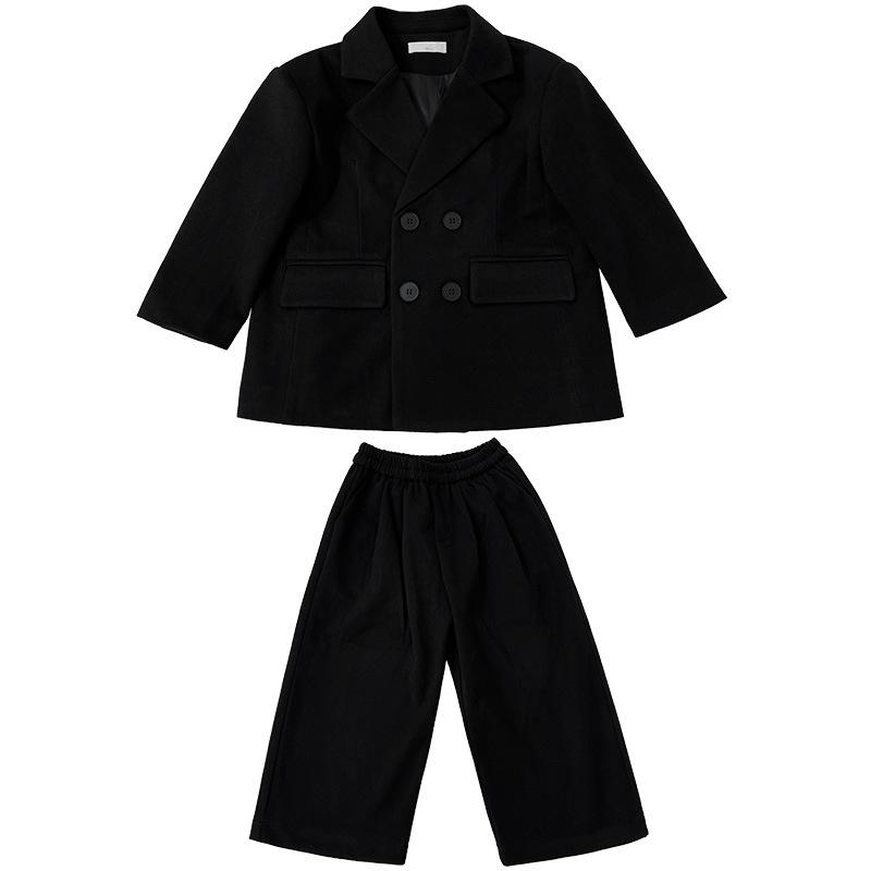 

Комплект шерстяного костюма для мальчиков в европейском стиле на осень/зиму 2023 года - Свободное, красивое пальто в корейском уличном стиле 120 cm