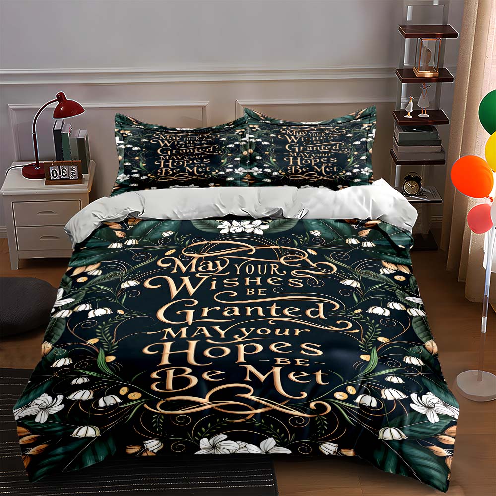 

Floral, leafy, scripted. Bedding Duvet cover sets Duvet covers Pillowcases gifts (1 * Duvet Cover 2 * Pillowcases, without duvet insert) 135x200cm