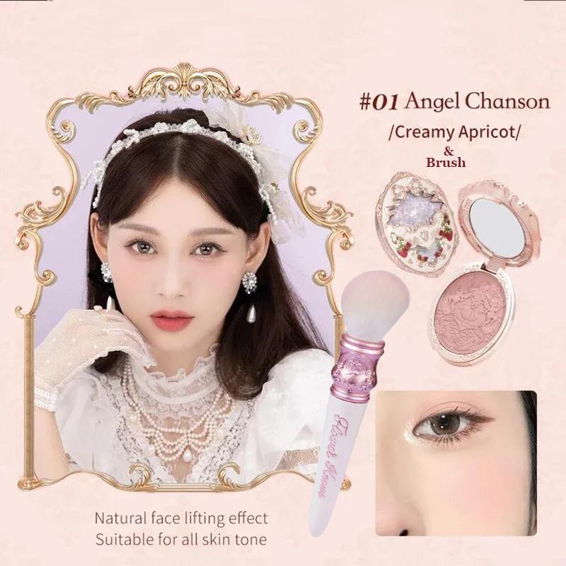 Flower Knows Strawberry Rococo Series Embossed Blush Fine Powder Makeup Smooth Long-Lasting Blusher Face Enhancing Makeup Color