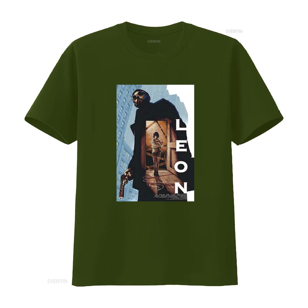 Leon The Professional Jean Reno Film T Shirt Baggy Boyfriend 2185 Vintage Washed Versatile Homme Casual Streetwear Fashion