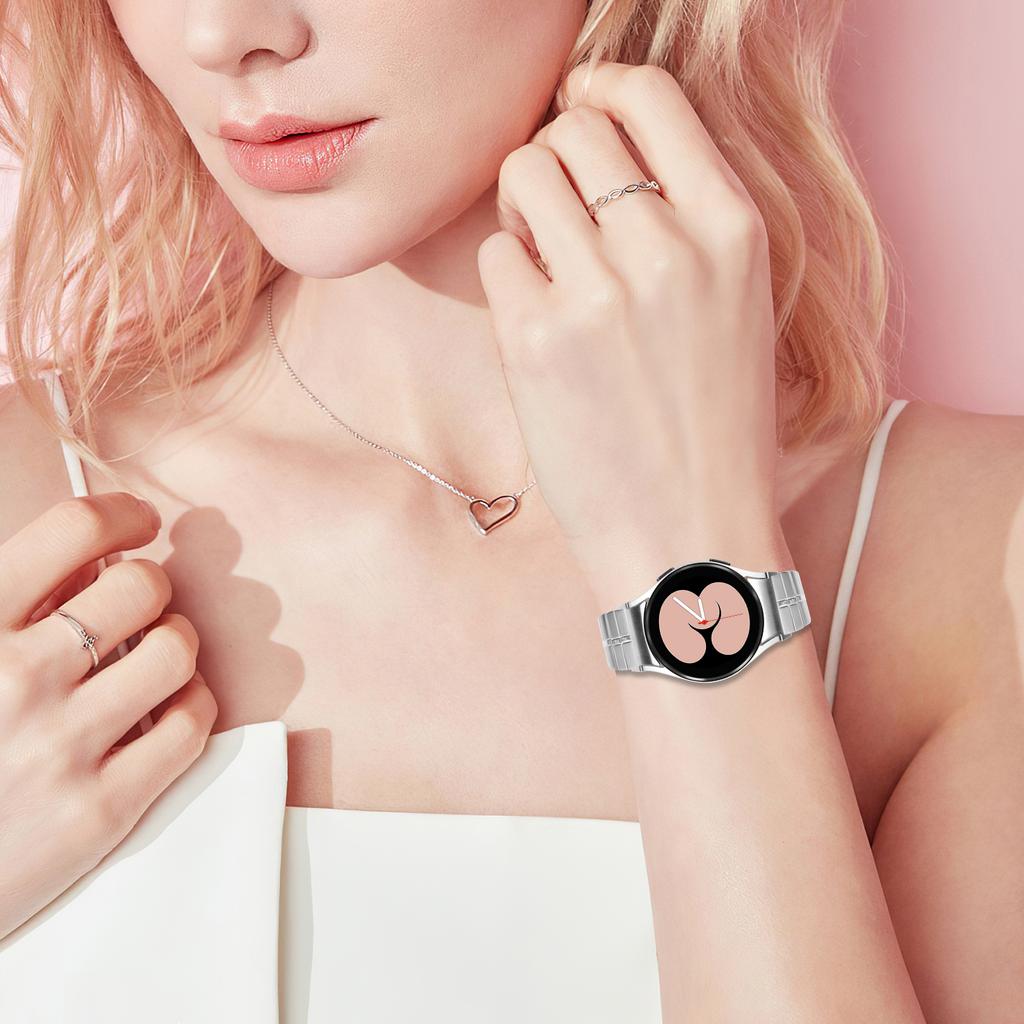 Para Samsung Galaxy Watch FE 40mm/Watch4/Watch 5 Pro Active Aço Inoxidável Pulseira de Relógio Inteligente