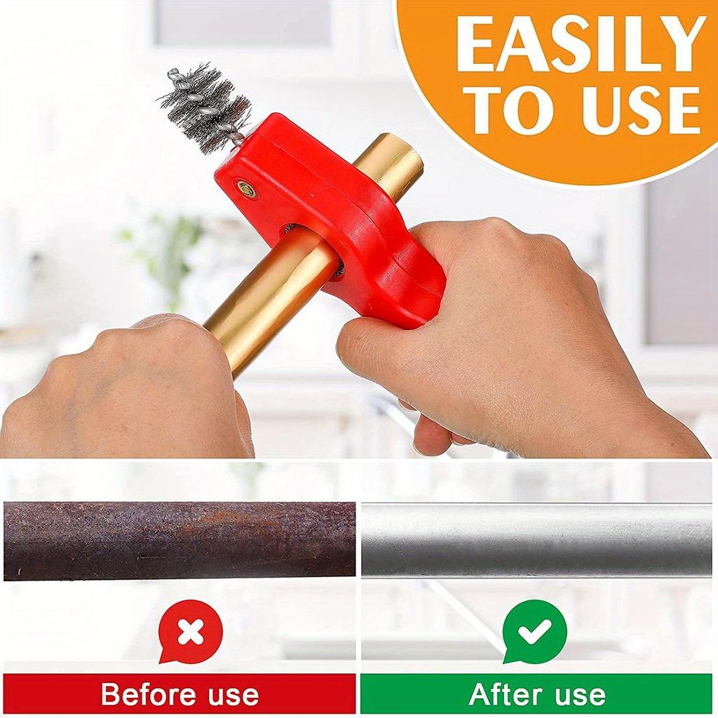 4 Stück Kupferrohrreiniger- und Aufreiber-Set Innen-Außen-Aufreiber Rohr- und Rohrentgrater Aufreiber Anfaswerkzeug (rot)