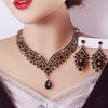 Fashion Crystal Necklace Earrings Jewelry Suit Alloy Rhinestone-Encrusted Jewelry Ornament Accessories Ball Performance Super Flash