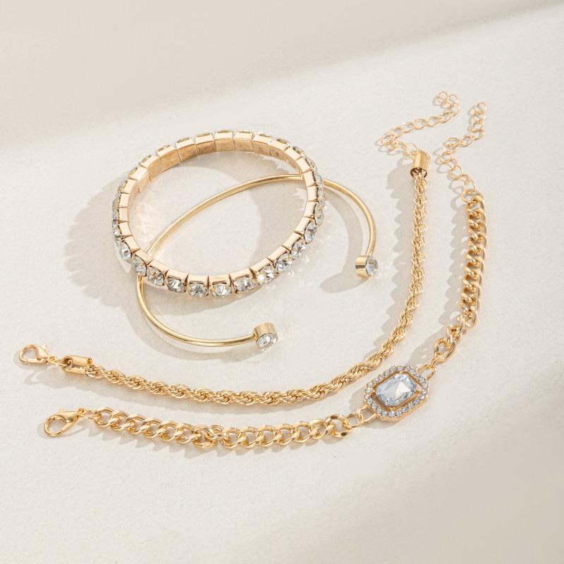 Alloy bracelet new jewelry women's exaggerated irregular versatile light luxury niche diamond bracelet