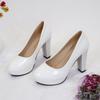 Mary Jane shoes buckle style occupation high heels thick heel versatile high one belt small patent leather casual waterproof table