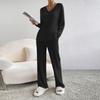 Women's Solid Color Sexy Casual Slim New Fashion Feminine Suit Two-piece Set