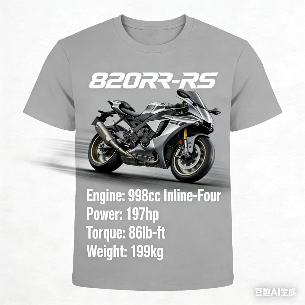2026 New Unisexs 820RRRS Sportbike Specs Graphic TShirt Motorcycle Biker Streetwear Tee