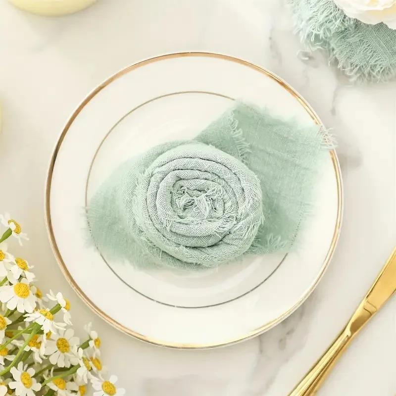 1-24PCS Washable and Reusable Gauze Napkin Ties Elegant and Stylish Ideal for Weddings Christmas and Home Decor