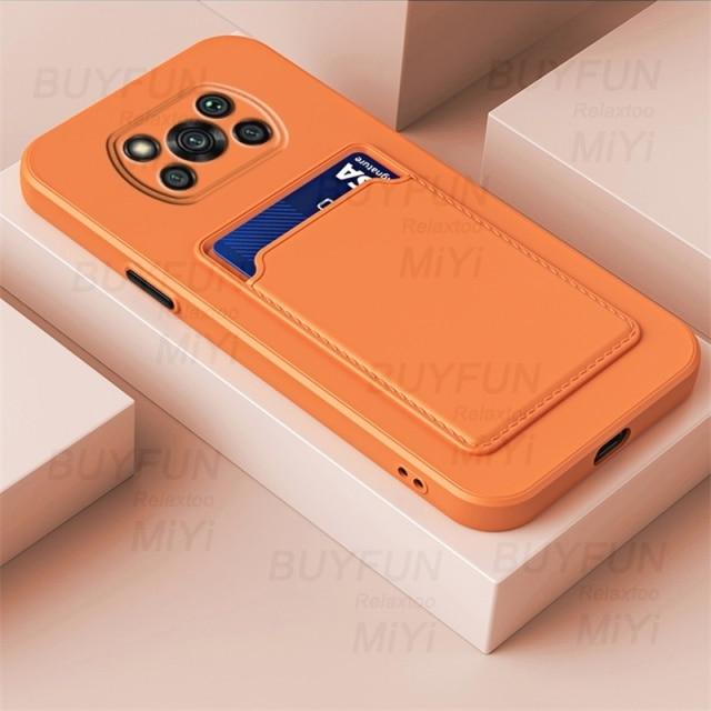 X3poco Fall Candy Farbe Brieftasche Karte Slot Weiche Silikon Telefon Abdeckungen für Xiaomi Poco Poko Wenig X 3 X3 Pro nfc Stoßfest Coque