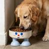 Cute Stainless Steel Pet Bowl Non-Slip Elevated Cat Bowl Chew-Proof Anti-Tip Pet Feeding Bowl Cat