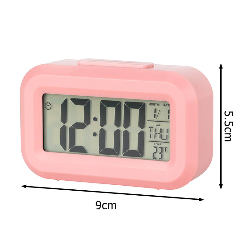 Multifunctional Digital Alarm Clock Electronic Digital Alarm Screen Desktop Clock Date Temperature Display With Night Lighting